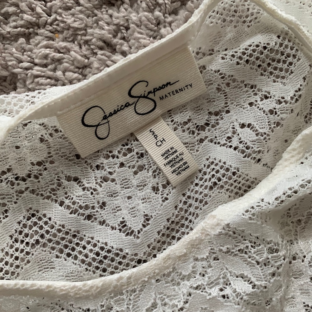 White Lace Maternity Dress